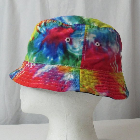 H&M Tie Dye Multicolor Rainbow Bucket Hat One Size Adult - Picture 2 of 7